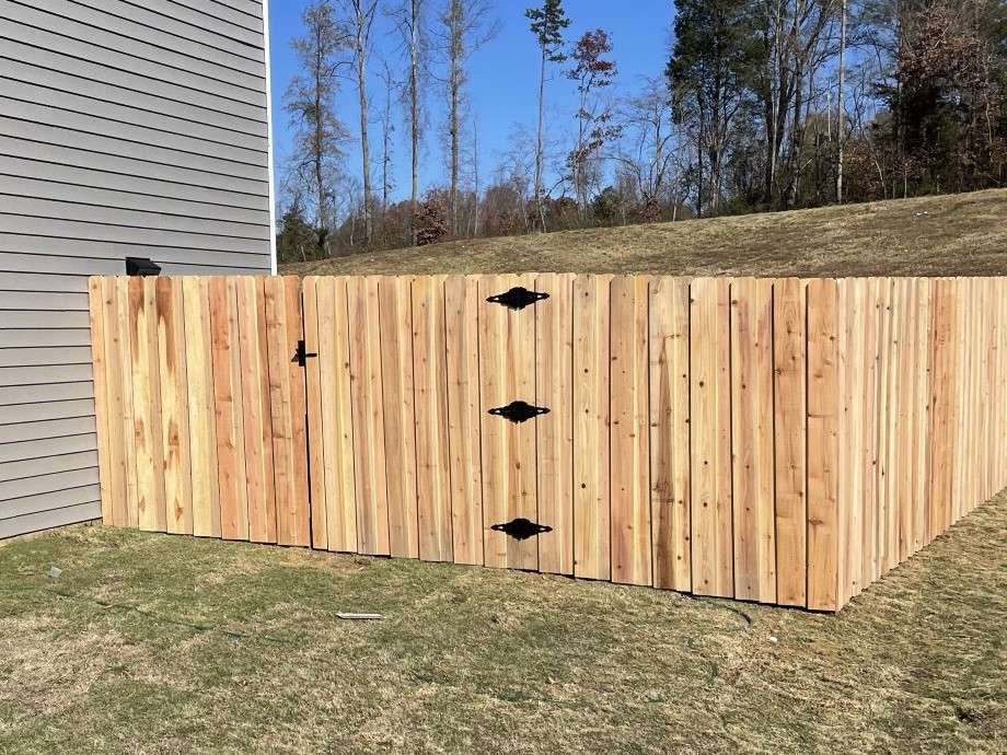 wood fence with gate
