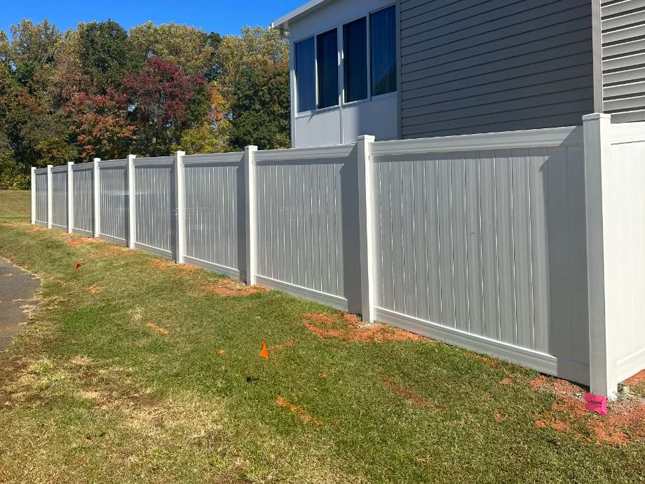 white privacy fence