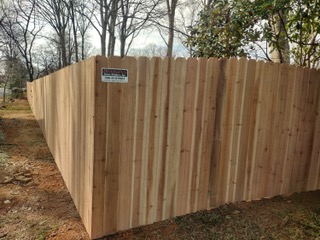 large wooden privacy fence