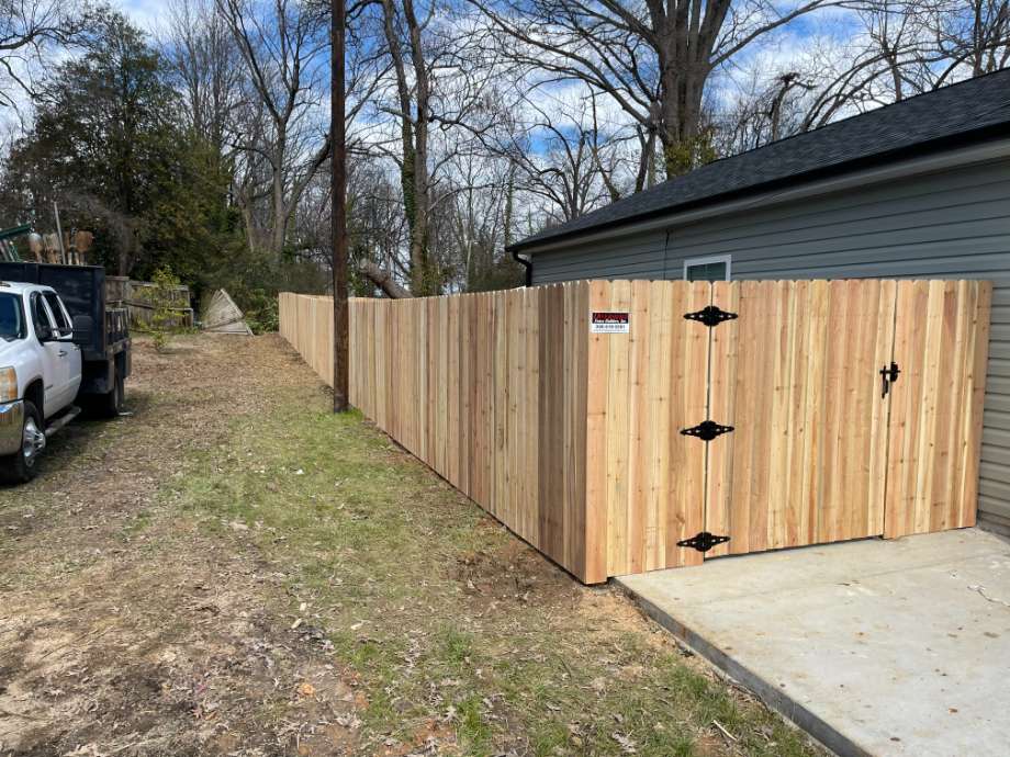 new wooden fence