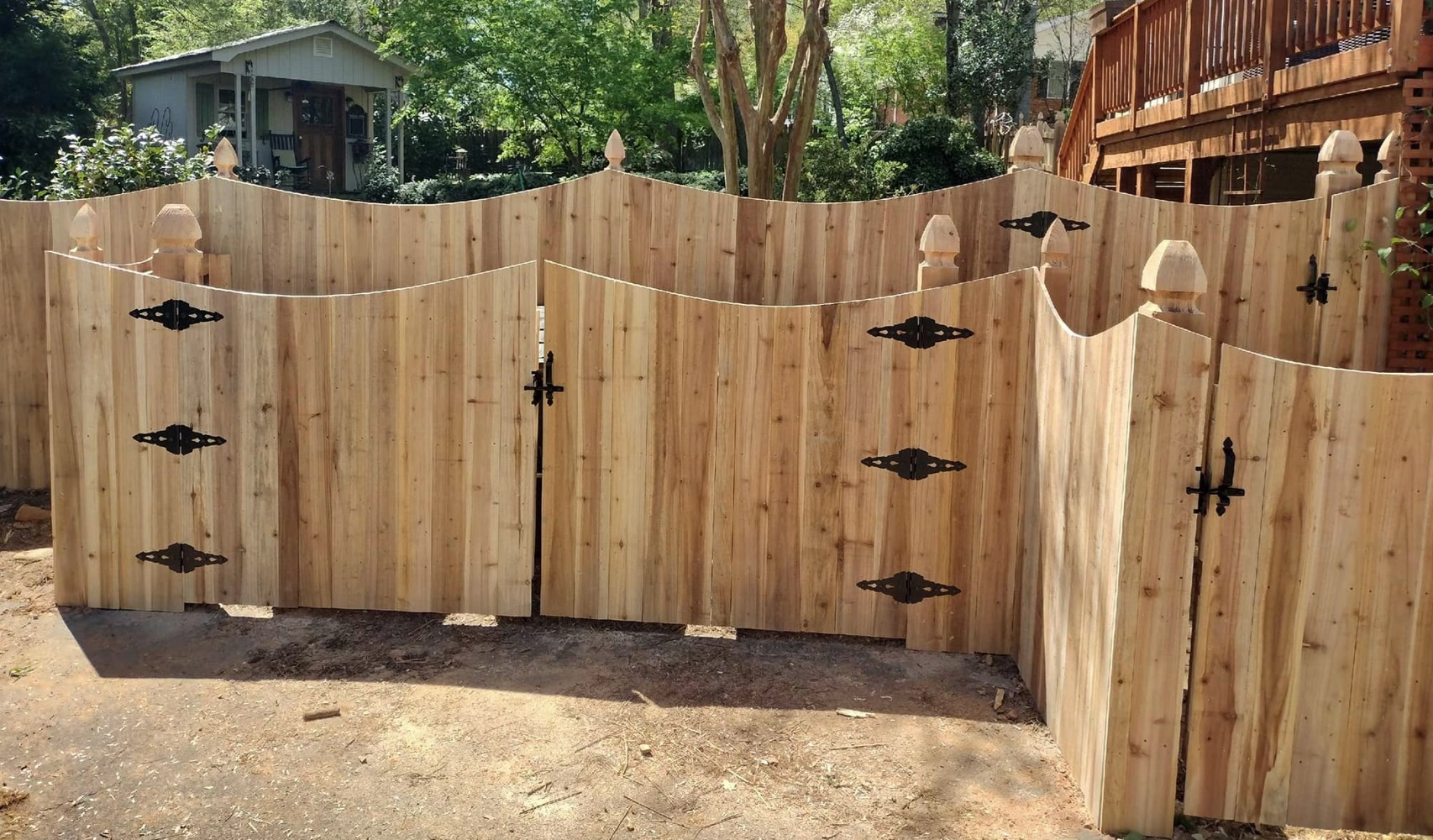 Custom Scalloped Cedar Fence