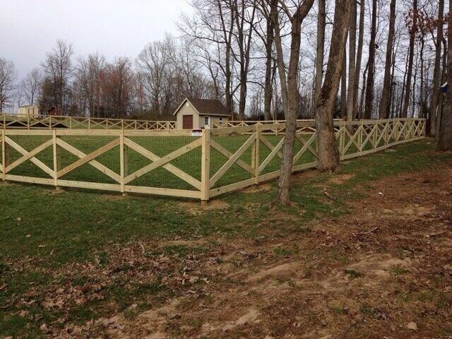 Wooden ranch rail fence